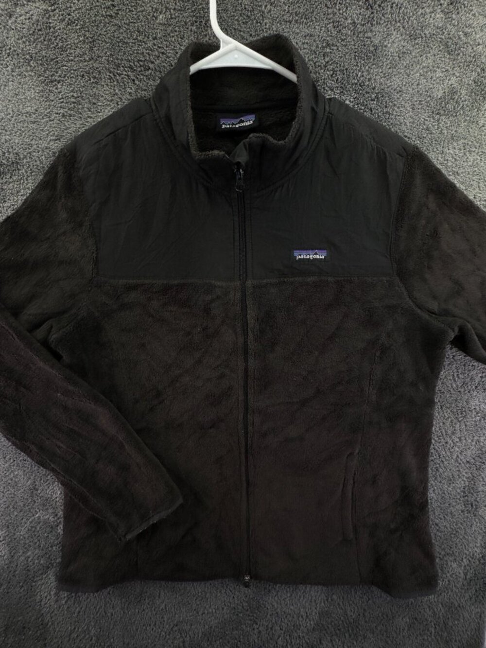 Patagonia Women Jacket Adult Brown Large Full Zip Soft W/ Pockets, Logo Outdoor